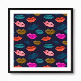 Lips Blue Art Print