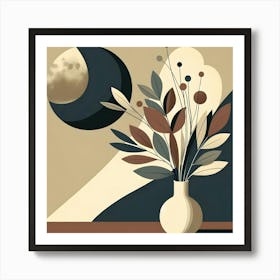 Flowers In A Vase In Boho Art 2 Art Print