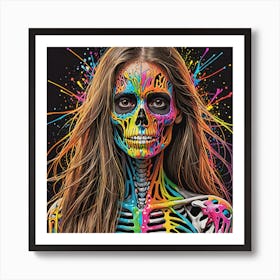 Skeleton Girl Art Print