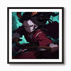 Anime Girl With Swords Art Print