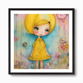 Little Girl In Yellow Dress Art Print