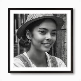 Black And White Portrait Of A Young Woman Art Print