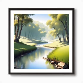 River In The Forest 27 Art Print