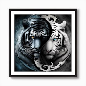 Ying Yang Tigers Art Print