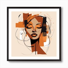 Abstract Woman'S Face Art Print