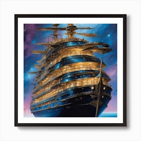 Ship In The Night Art Print