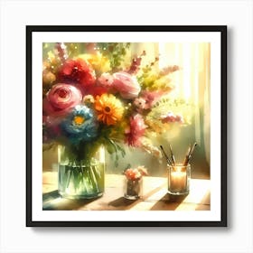 Flowers In A Vase 32 Art Print