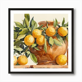 Oranges In A Vase Art Print