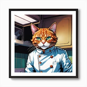 Chef Cat Art Print