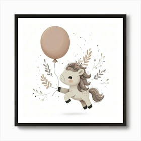 Little Pony With Balloon Art Print