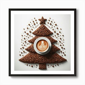 Coffee Beans Christmas Tree 3 Art Print