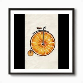 Orange Bicycle 3 Art Print