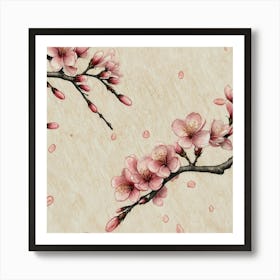 Asian Cherry Blossoms Art Print