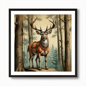 Deer In The Woods 39 Art Print