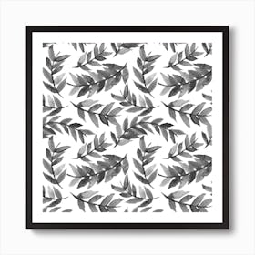 Black Leaves Curved Art Print