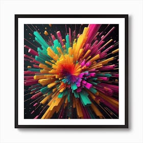 Color Explosion 1, an abstract AI art piece that bursts with vibrant hues and creates an uplifting atmosphere. Generated with AI,Art Style_Imagine V3,CFG Scale_3.0,Step Style_ Art Print