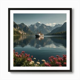 Fjords And Flowers Art Print