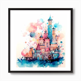 Cascading Dreams: Christmas Watercolour Mirage Poster