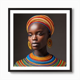 African Woman In Traditional Dress Art Print