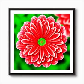 Red Gerbera Flower Art Print