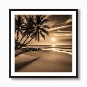 Sunset On The Beach By Robert Art Print