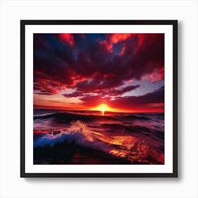 Sunset Over The Ocean 205 Art Print