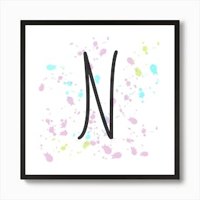 Name Initials Name Initials Letter N Art Print