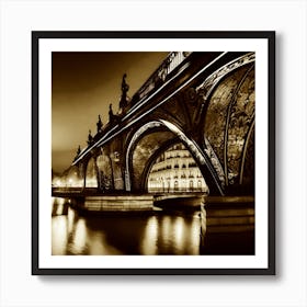 Paris Bridge At Night 14 Art Print