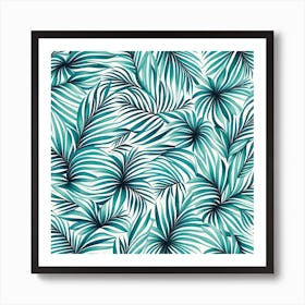 Tropical Leaves Seamless Pattern Art Print