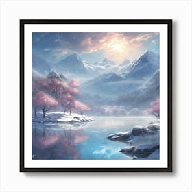 974167 Create A Serene Anime Landscape Featuring A Pictur Xl 1024 V1 0 Art Print