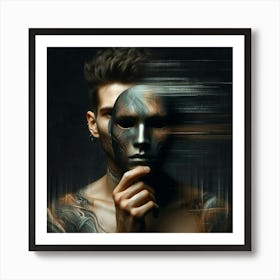 Man With A Mask Art Print