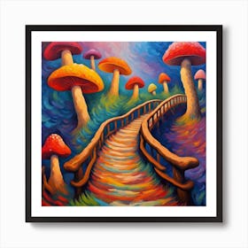 Mushroom Bridge Art Print