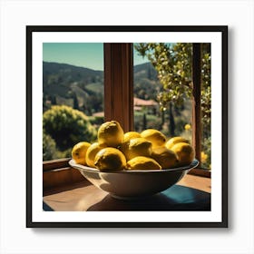 Lemons On A Window Sill Art Print