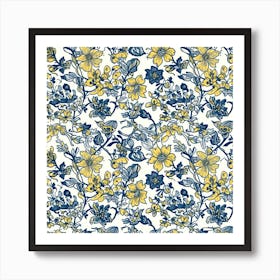 Heather Heaven London Fabrics Floral Pattern 3 Art Print