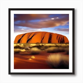 NEON AYERS ROCK Art Print