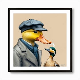 Duck And A Man Art Print