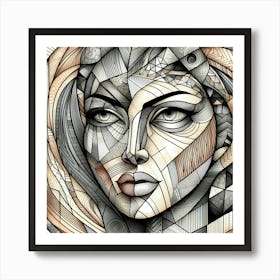 Abstract Woman'S Face 2 Art Print