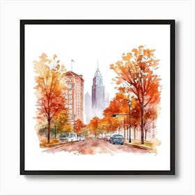 Watercolor Cityscape 4 Art Print