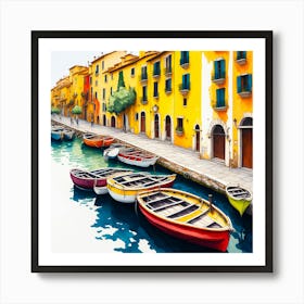 Boats On The Canal Poster