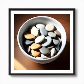 Pebbles In A Bowl 7 Art Print