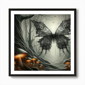 Butterfly In The Forest 43 Art Print