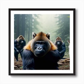 Gorilla Family ( Fromhifitowifi ) Art Print