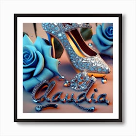 Diamond Heels With Diamond Crown Blue Laurels (3) Art Print