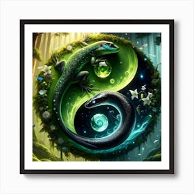 Yin Yang Dragon Art Print