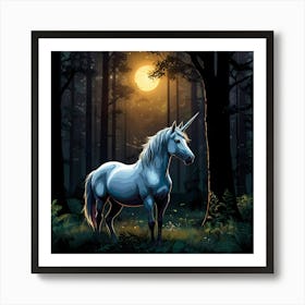 Moonlit Unicorn Art Print