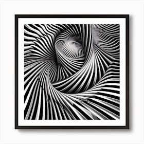 Black and white optical illusion 12 Art Print