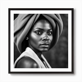 Portrait Of African Woman In A Turban Art Print