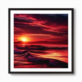 Sunset Over The Ocean 219 Art Print