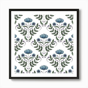 Flower Seamless Pattern Victorian Art Print