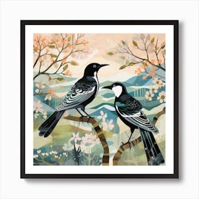 Bird In Nature Magpie 6 Art Print